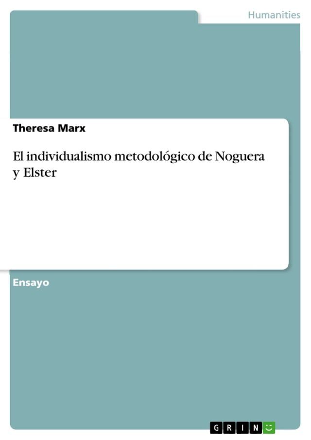  El individualismo metodológico de Noguera y Elster(Kobo/電子書)