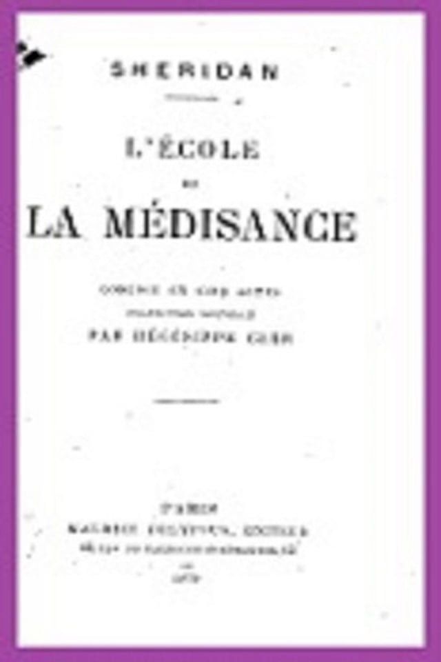  L'Ecole de la medisance (1777)(Kobo/電子書)