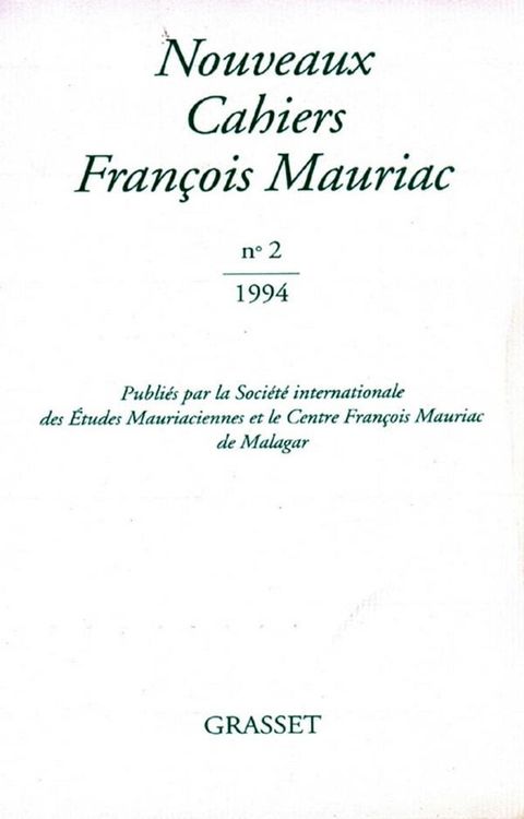 Nouveaux Cahiers Françis Mauriac n°02(Kobo/電子書)