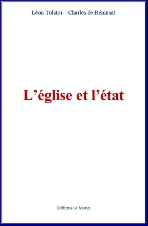 L'&eacute;glise et l'&eacute;tat(Kobo/電子書)