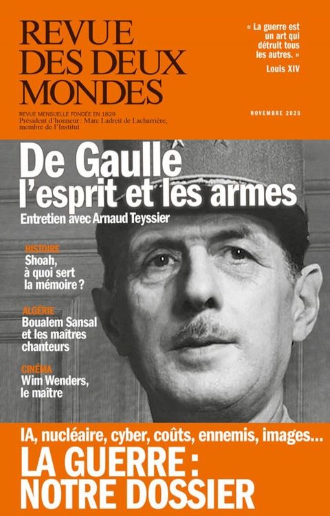 Revue des Deux Mondes novembre 2025