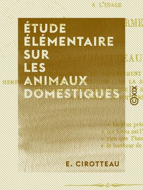 Étude élémentaire sur les animaux domestiques(Kobo/電子書)