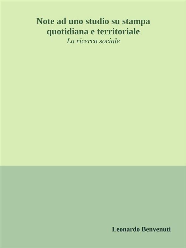  Note ad uno studio su stampa quotidiana e territoriale(Kobo/電子書)