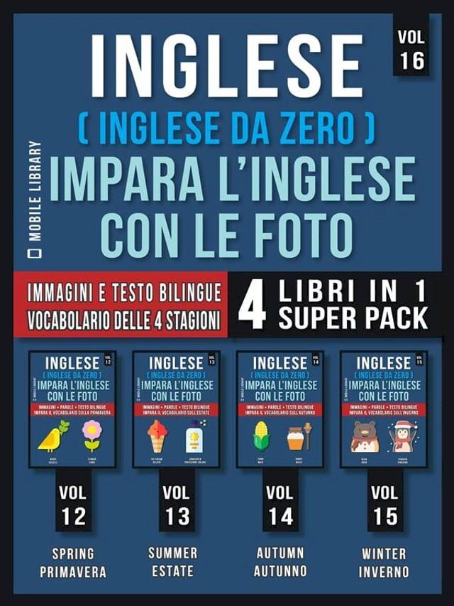  Inglese ( Inglese da Zero ) Impara L’Inglese Con Le Foto (Vol 16) Super Pack 4 Libri in 1(Kobo/電子書)