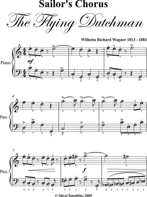 Sailor's Chorus Flying Dutchman Easy Piano Sheet Music(Kobo/電子書)