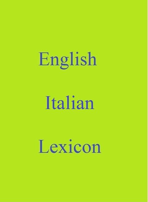 English Italian Lexicon(Kobo/電子書)