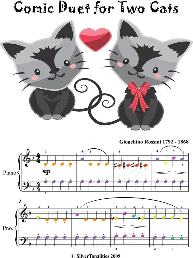  Comic Duet for Two Cats Easy Piano Sheet Music(Kobo/電子書)