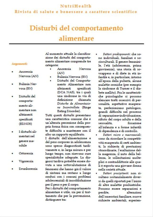  Disturbi del comportamento alimentare(Kobo/電子書)