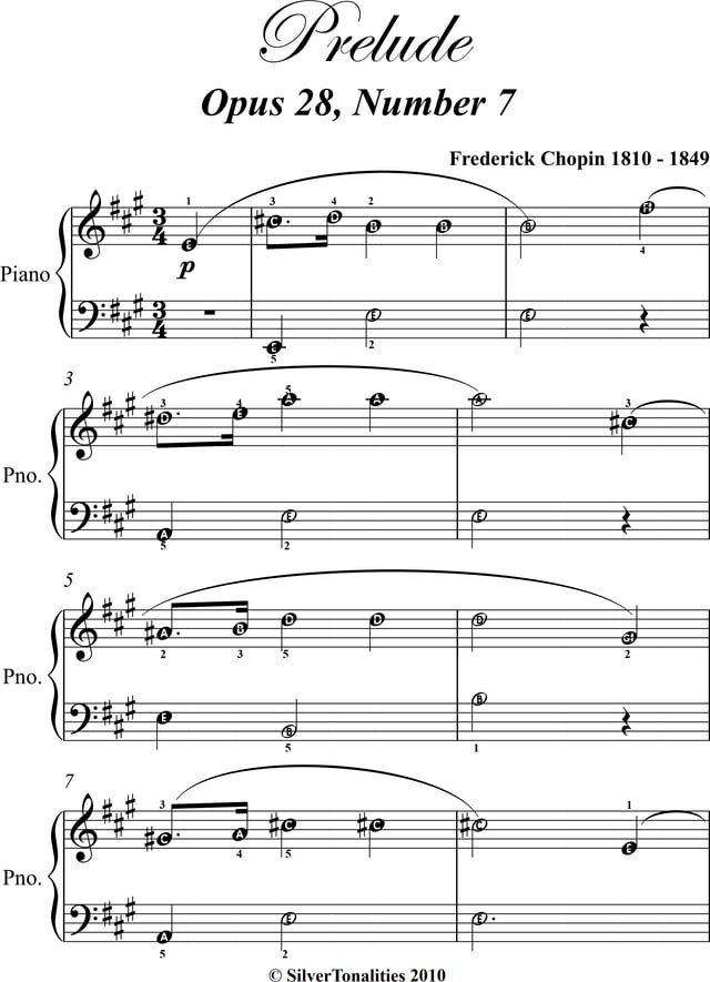  Prelude Opus 28 Number 7 Easy Piano Sheet Music(Kobo/電子書)