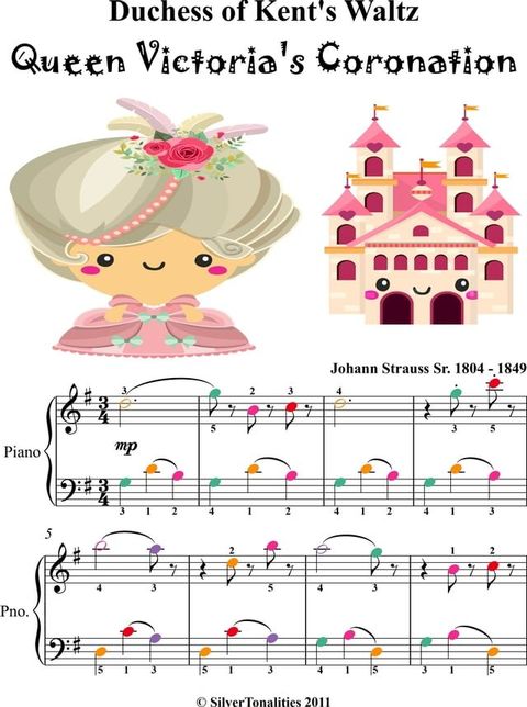 Duchess of Kent's Waltz Queen Victoria's Coronation Easy Piano Sheet Music with Colored Notes(Kobo/電子書)