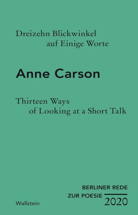 Dreizehn Blickwinkel auf Einige Worte / Thirteen Ways of Looking at a Short Talk(Kobo/電子書)