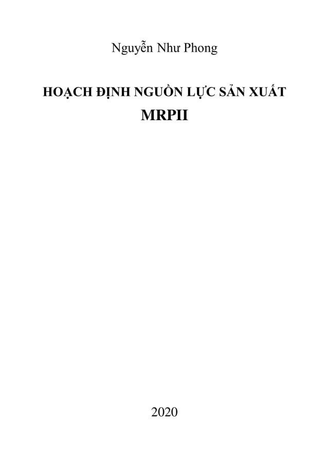  Hoạch Định Nguồn Lực Sản Xuất MRPII(Kobo/電子書)