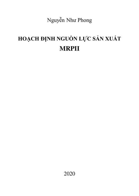 Hoạch Định Nguồn Lực Sản Xuất MRPII(Kobo/電子書)