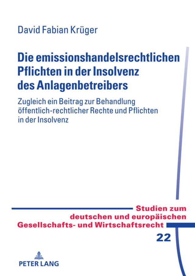  Die emissionshandelsrechtlichen Pflichten in der Insolvenz des Anlagenbetreibers(Kobo/電子書)