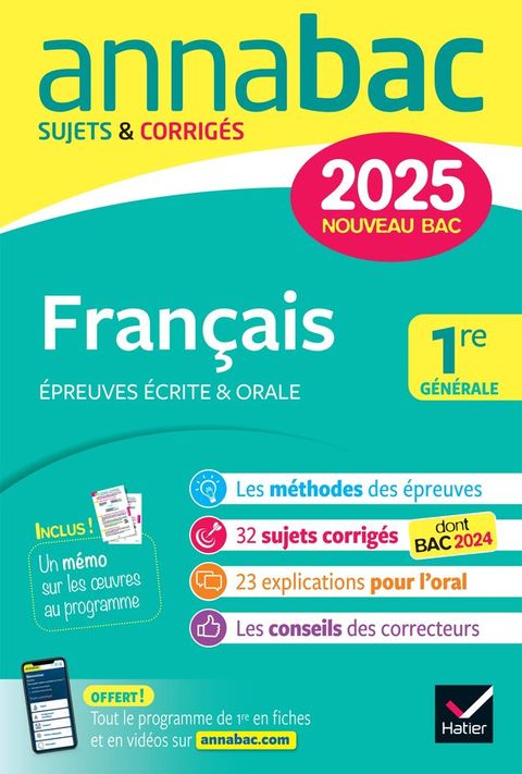 Annales du bac Annabac 2025 Français 1re générale (bac de français écrit & oral)(Kobo/電子書)