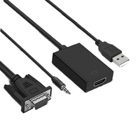 VGA(公) to HDMI(母) 訊號影音傳輸轉接線，高畫質FULL HD轉接1080P