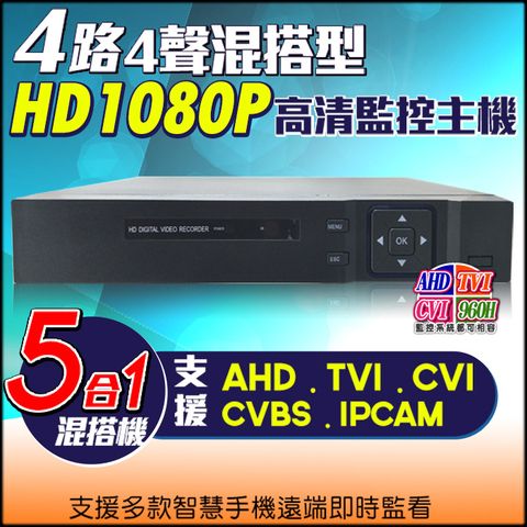 4路 4CH AHD 1080P混合型數位監控主機