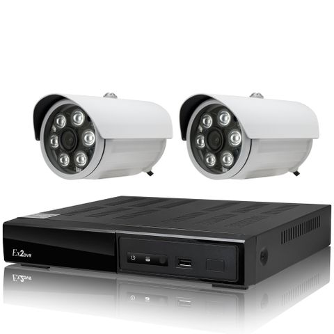 【CHICHIAU】H.265 4路4聲 5MP 台灣製造數位高清遠端監控套組(含1080P SONY 200萬攝影機x2)