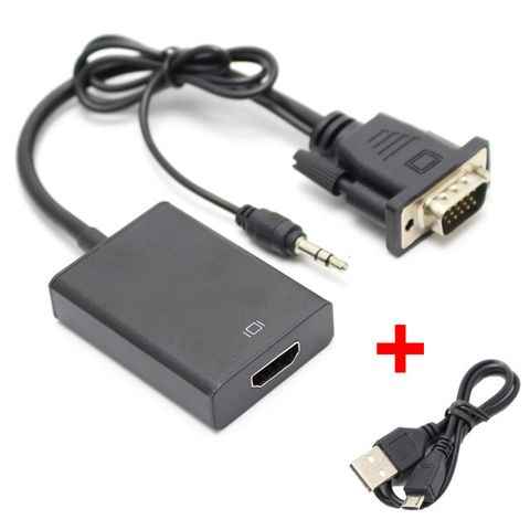 VGA(公) to HDMI(母) 訊號影音傳輸轉接器高畫質FULL HD轉接1080P轉接線 15cm