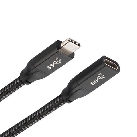延長使用範圍、更方便USB3.1 Gen2 Type-C(公) 轉 Type-C(母) 專用延長線-1.8米(公尺) (USB-C 對 USB-C)適用於Switch、MacBook高瓦數快速充電及數據影音傳輸