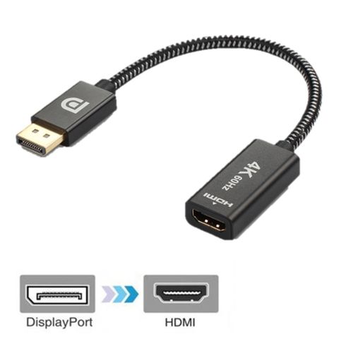 DP(DisplayPort)公 to HDMI母 4K 60Hz轉接頭鍍金插頭 DP接口適用 Mac 桌上型電腦 Macbook 筆電, HDMI接口適用於投影機 影音傳輸線 數位高畫質 FULL HD電視 4K TV