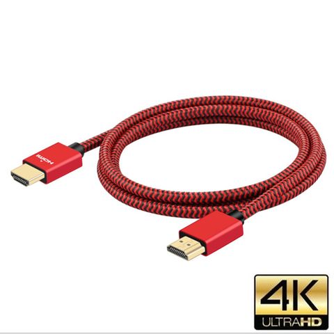 HDMI to HDMI (公對公) 2.0版 鍍金接頭影音傳輸連接尼龍編織線 支援4K高畫質 2米圓線