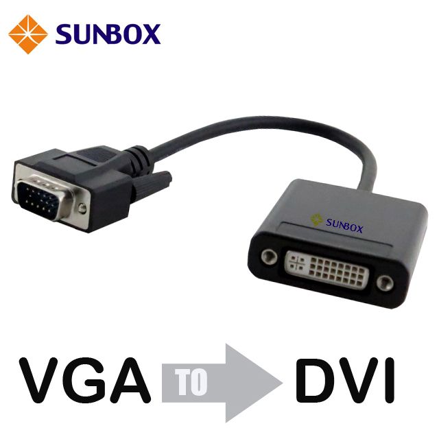 SUNBOX 慧光 VGA 轉 DVI 電子式轉換器