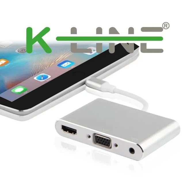 k-Line iPhone/iPad to VGA/ 4K UHD數位影音轉接頭- PChome 24h購物