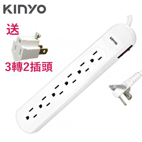 KINYO 1開關 6插座 3孔插座 電腦專用安全延長線 6尺1.8m 有效吸收異常電壓,穩定電流 台灣製造 BSMI 認證有保證