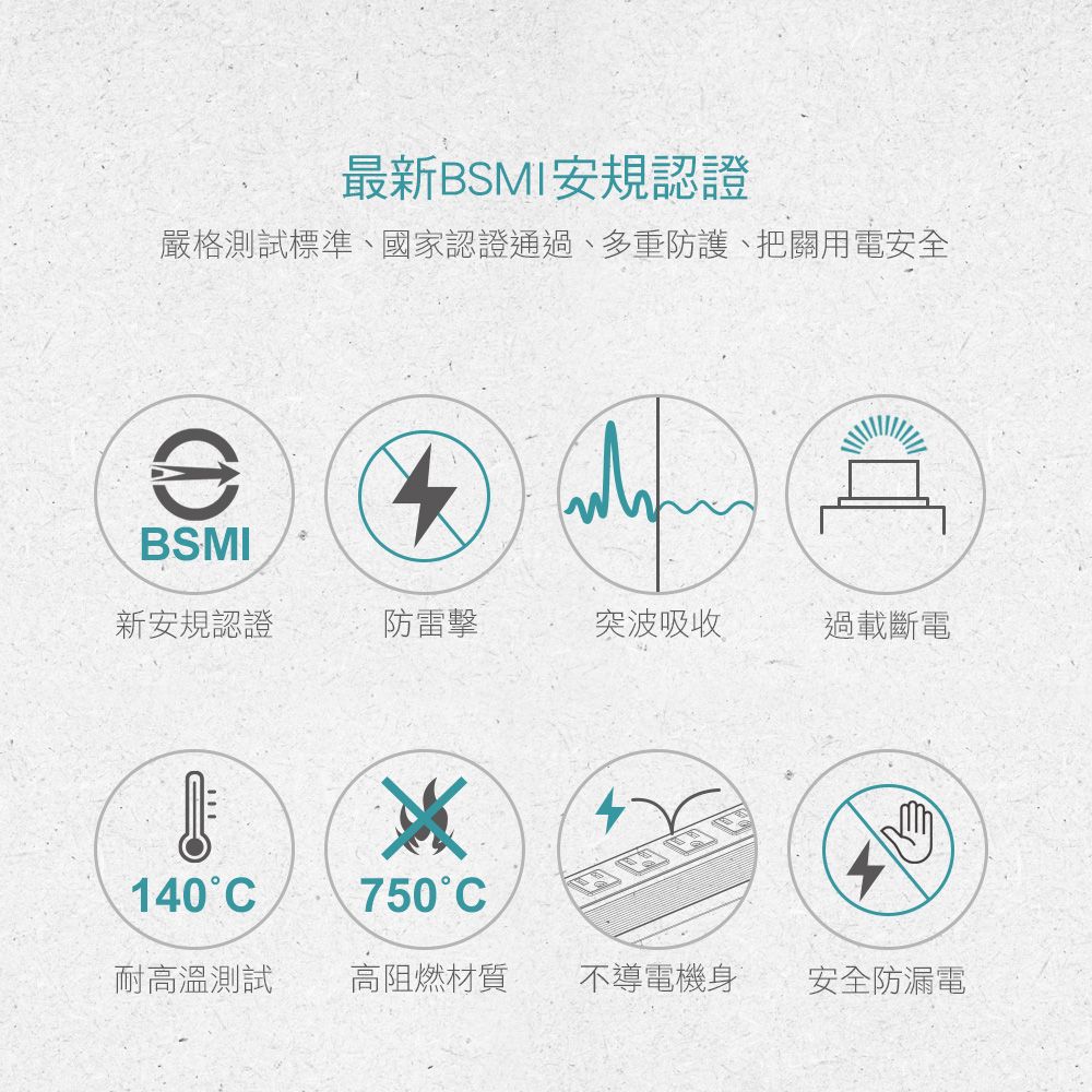 DIKE  安全加強型六切六座電源延長線-1.8M/6尺 DAH666WT