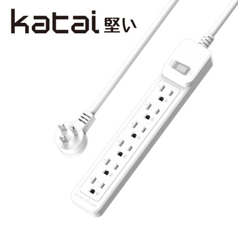 Katai 3孔1開關6插座MIT台灣製造延長線120cm/PEC-31612(任二件88折)