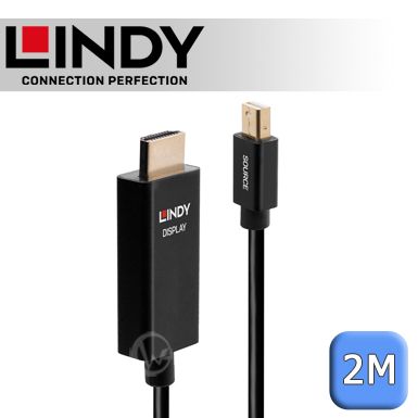 LINDY 林帝   主動式 mini DisplayPort to HDMI 2.0 HDR 轉接線 2m (40922)