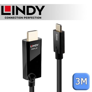 LINDY 林帝   主動式 USB3.1 Type-C to HDMI 2.0 HDR 轉接線 3m (43293)