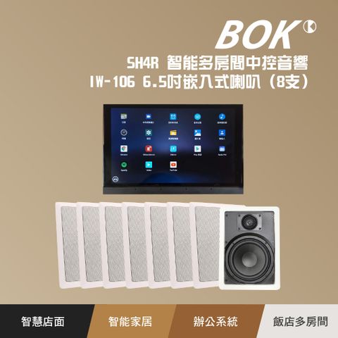 SH2R 智能多房間中控主機+ IW-106 6.5吋嵌入式喇叭(8支)