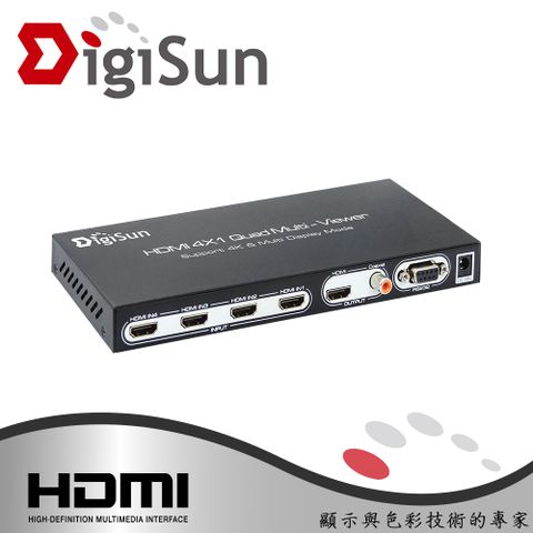 DigiSun 得揚 MV747 4K2K 4路 HDMI 畫面分割器 (無縫切換)