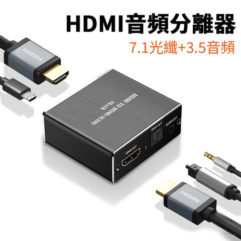 ★原價$899↘活動限時降★4K*2K HDMI音頻分離器 7.1光纖+3.5mm音頻轉換器 分配器 切換器