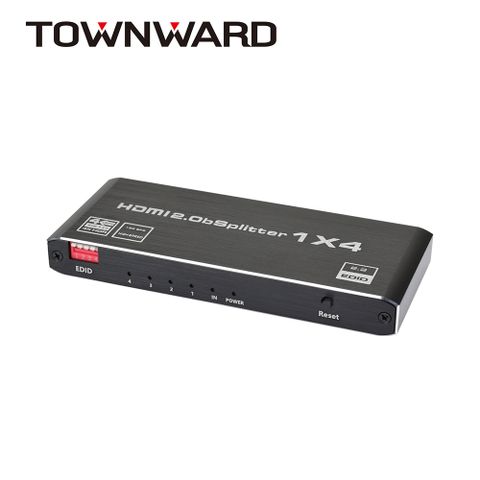 【TOWNWARD 大城科技】HSP-2714 HDMI 2.0 一進四出分配器 4K@60Hz/HDR