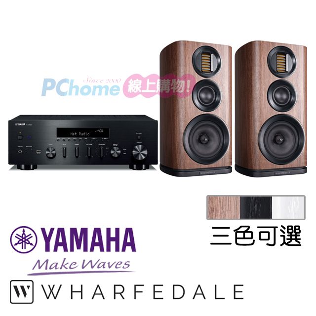 YAMAHA 山葉  串流綜合擴大機 R-N600A+Wharfedale 書架喇叭 EVO 4.2