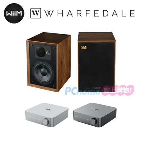 WiiM 串流綜合擴大機  AMP+Wharfedale 復古書架喇叭 Denton 85