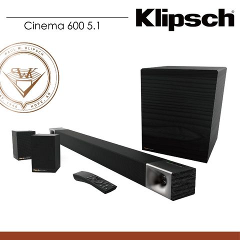 【Klipsch】 Cinema 600 Soundbar 5.1聲道號角Soundbar 無線超低音聲霸 家庭劇院組
