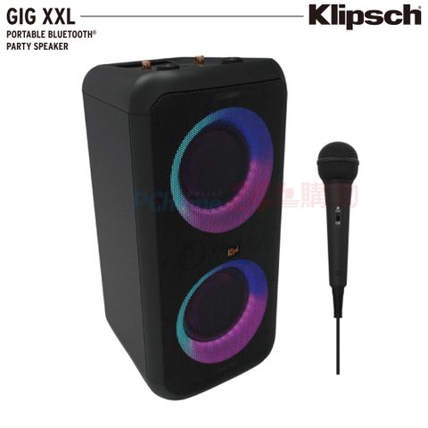 Klipsch 古力奇 美國   GiG XXL (含有線麥克風1支/木質箱體)派對喇叭-隨行卡拉OK 釪環公司貨