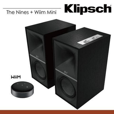 Klipsch The Nines 兩聲道主動式喇叭-黑＋Wiim Mini串流機