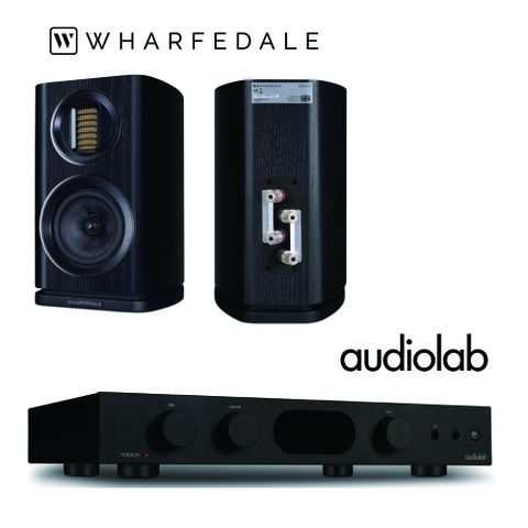 Audiolab Wharfedale英國 EVO 4.1書架喇叭 + Audiolab 7000A 數位藍芽DAC綜合擴大機-黑騎士組合