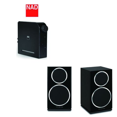 NAD 超值組合 NAD D3020 V2藍牙綜合擴大機 + Wharfedale 英國 DIAMOND 220 黑色書架型喇叭