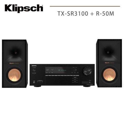 Klipsch R-50M書架喇叭+Onkyo TX-SR3100擴大機 兩聲道組合