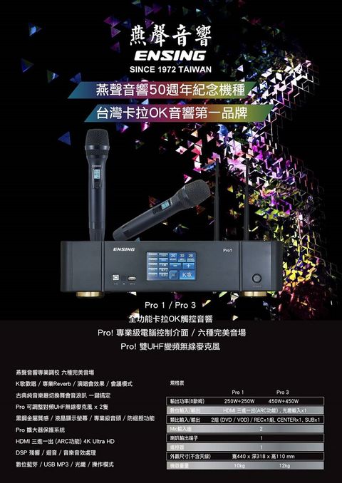  燕聲 ENSING PRO3 450W數位化擴大機