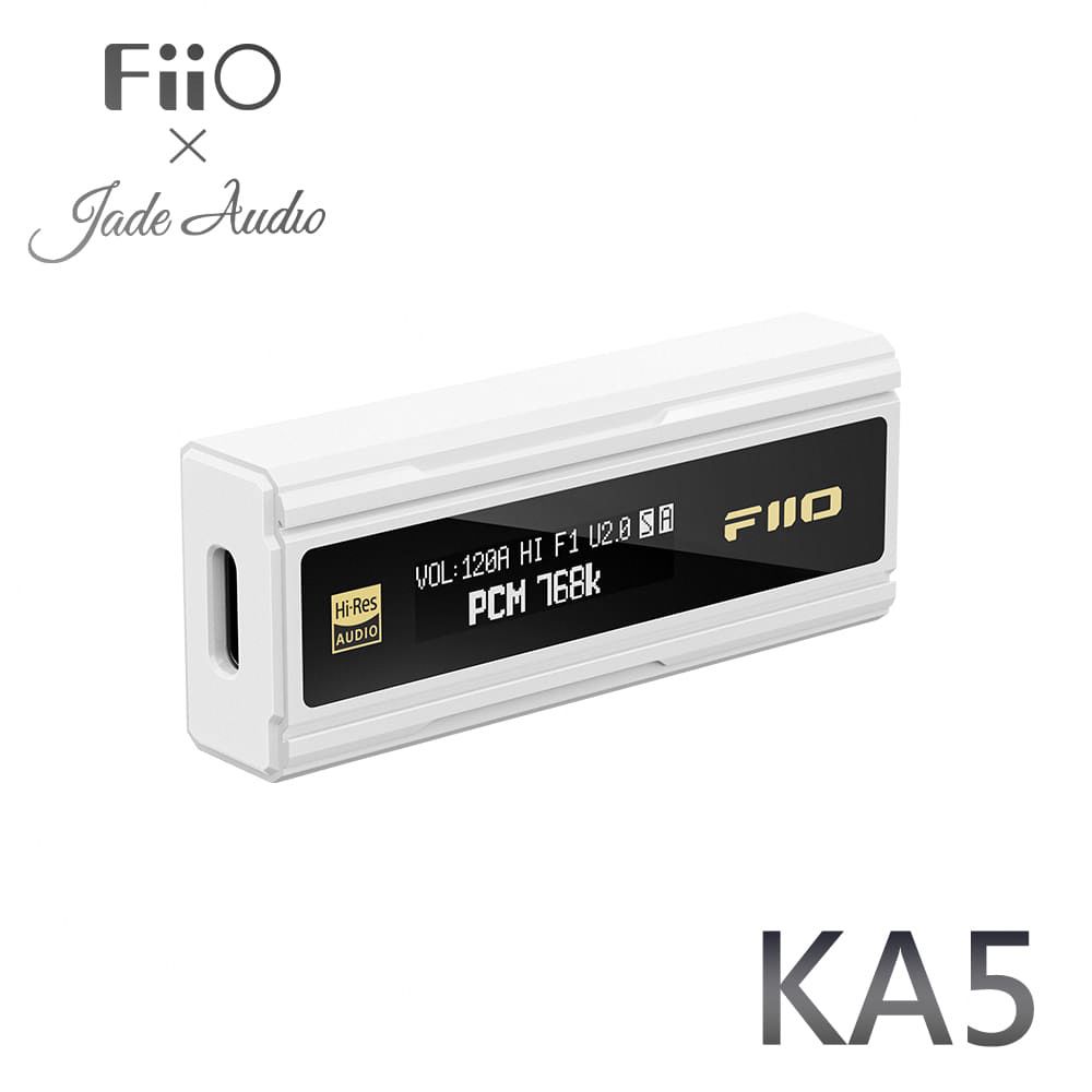 FiiO  X Jade Audio KA5 隨身型平衡解碼耳機轉換器-白色款