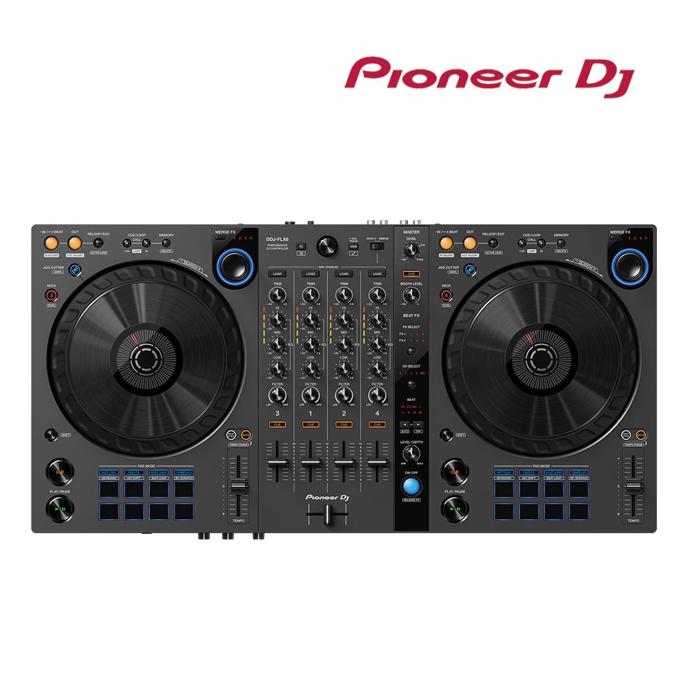 Pioneer DJ DDJ-FLX6 雙軟體四軌控制器-石墨黑