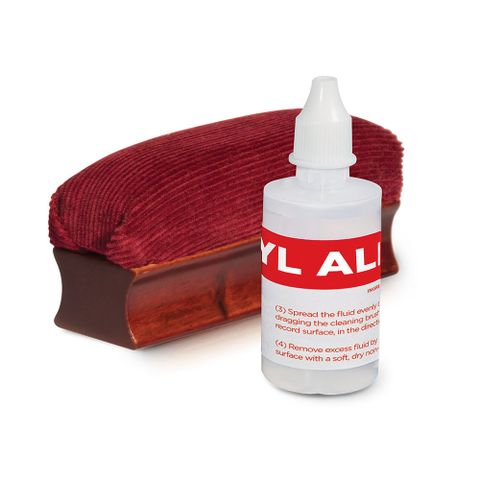 ION Vinyl Alive 黑膠唱片保養清潔組(木柄絨布刷+清潔液)-福利品