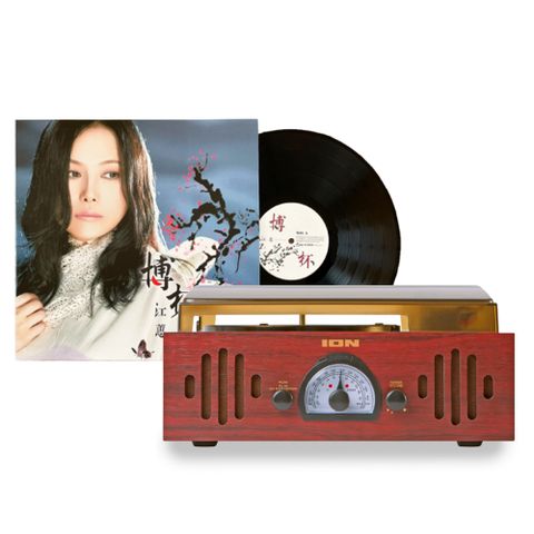 【精選唱片珍藏組】IONAudioTrioLPneo3合1復古箱式黑膠唱機/AM/FM收音機+江蕙∼博杯【黑膠唱片】